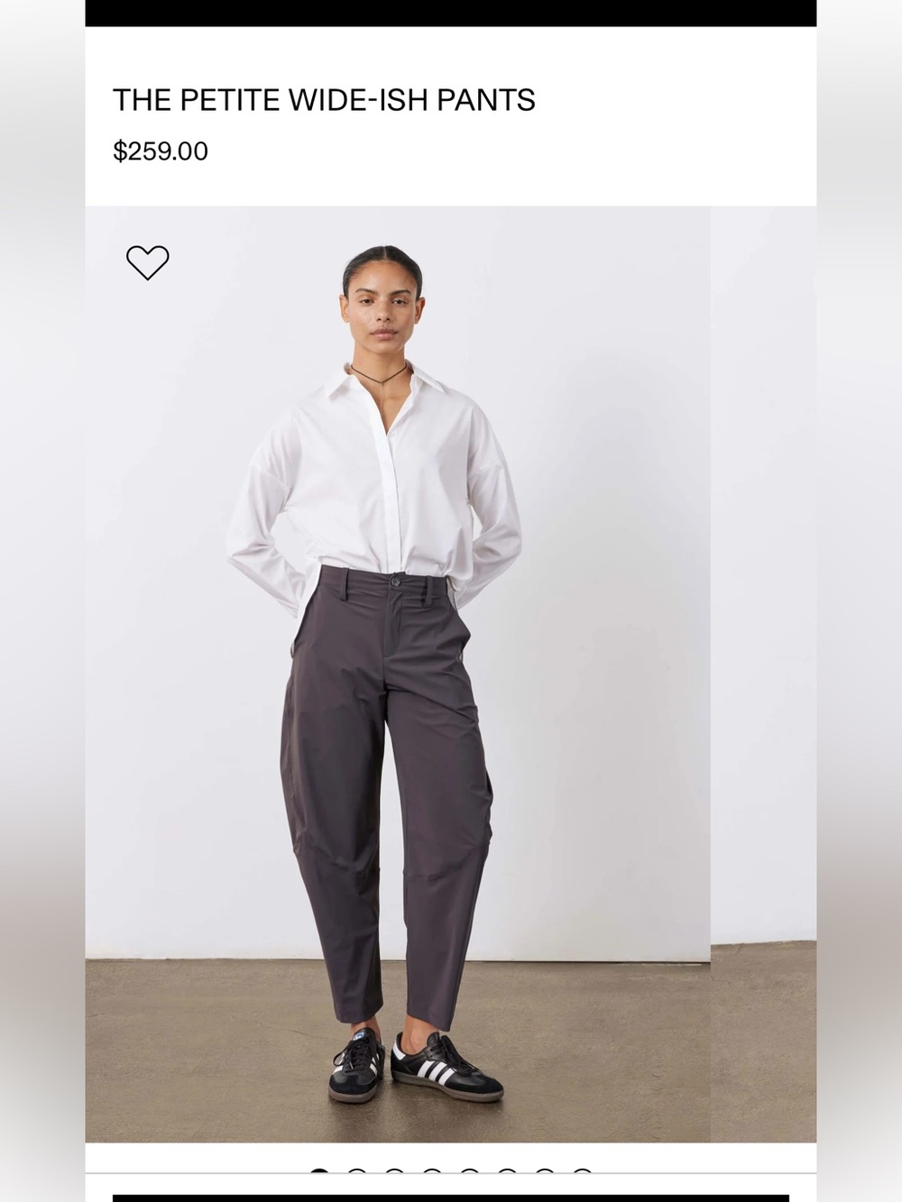 The Petite Wide-Ish Pants — Charcoal Ruti